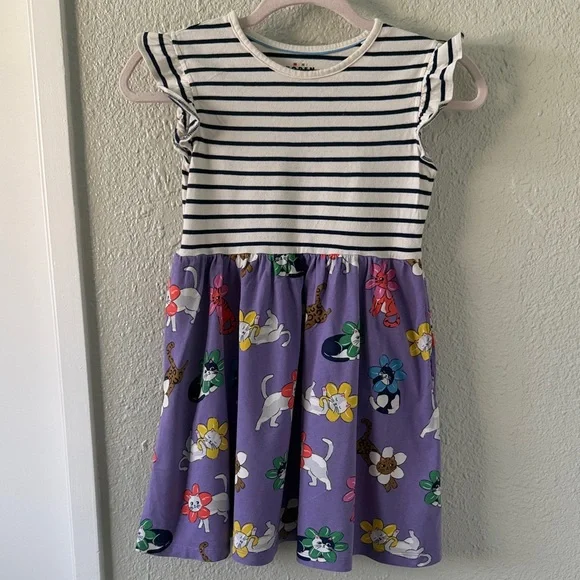 knee length dresses for ladies Girls Horse Dress Rainbow Stripe | Jersey Dress Flowers